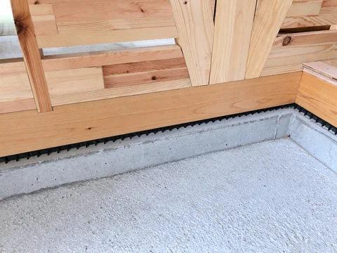 木造住宅の土台と基礎の施工写真