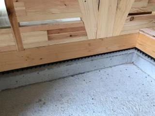 木造住宅の土台と基礎の施工写真